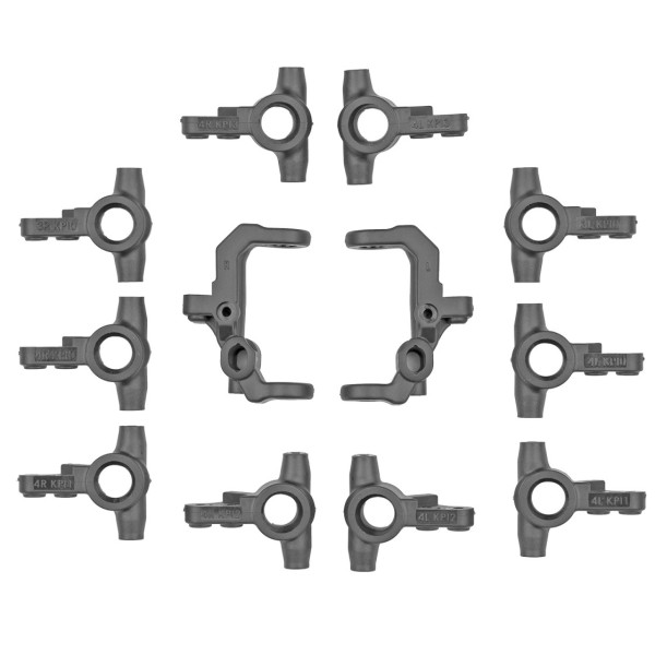 RC10B7 FT V2 Caster and Steering Blocks, Carbon