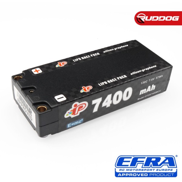 7,6V 7400mAh 130C Long Runtime Mid-Shorty LiHV MC4, Intellect