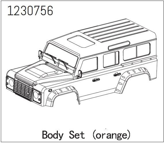 Hartplastik-Karosserie-Set (Orange) - CR3.4 LANDI